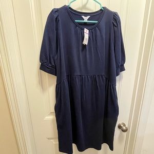 NWT Crown and Ivy Navy Puff Tired dress. XL